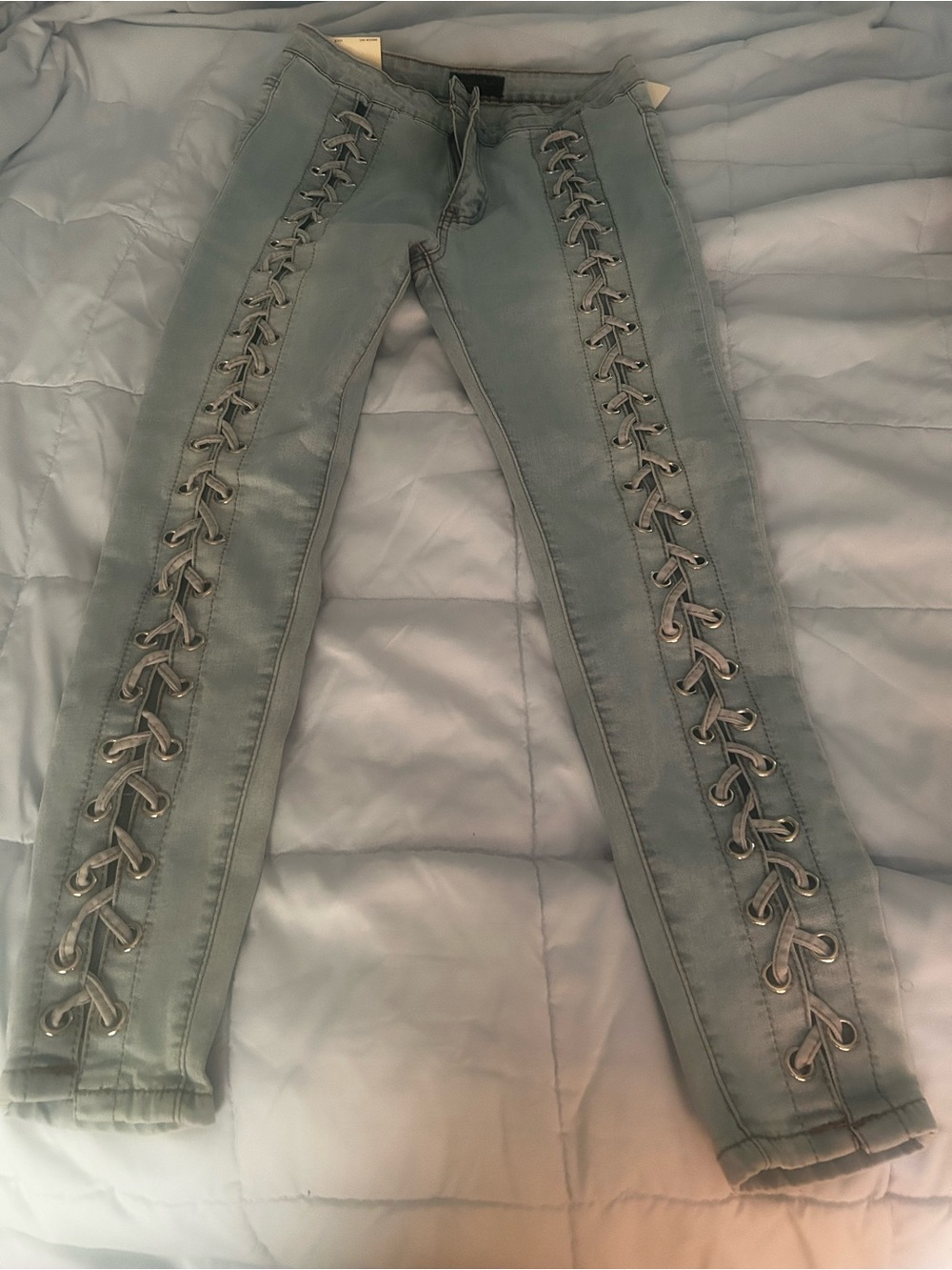 American Bazi Lace-Up Skinny Jeans
